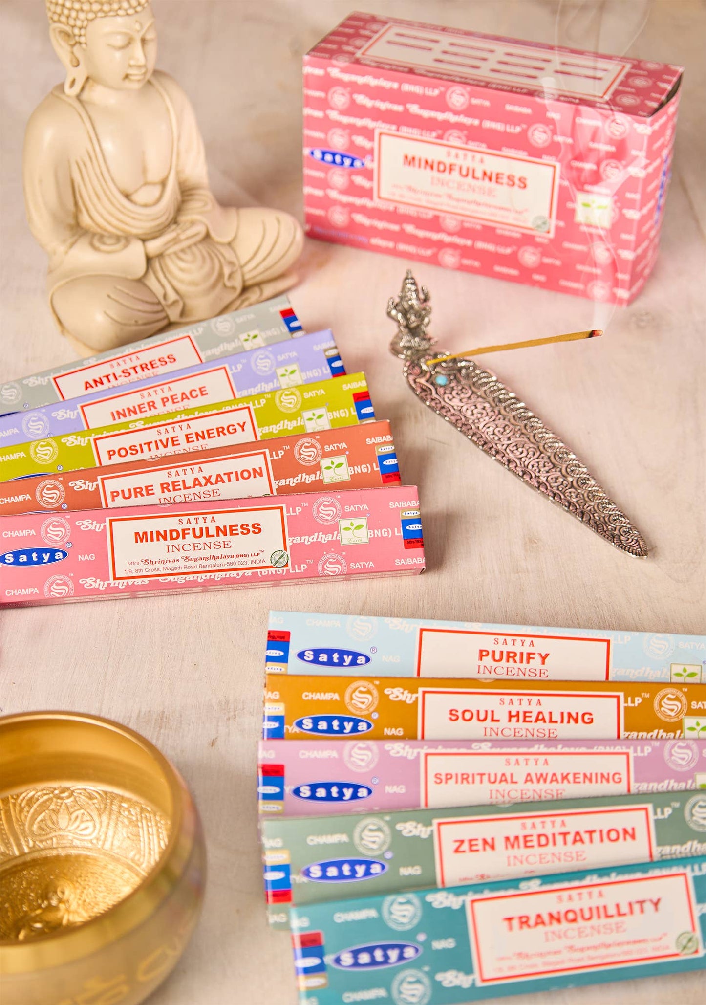 Satya Nag Champa Mindfulness Series Incense Sticks 15g: Anti Stress(AS)