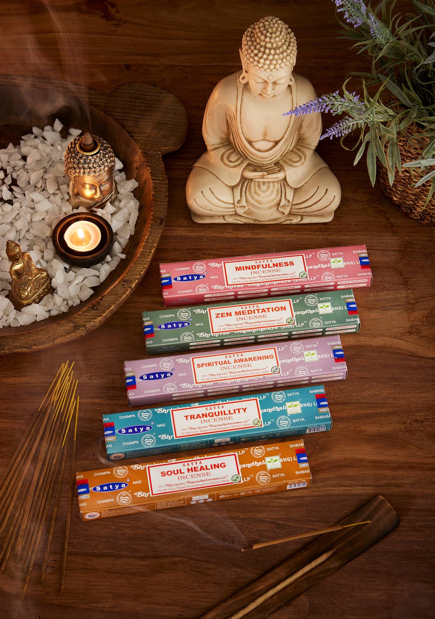 Satya Nag Champa Mindfulness Series Incense Sticks 15g: Anti Stress(AS)