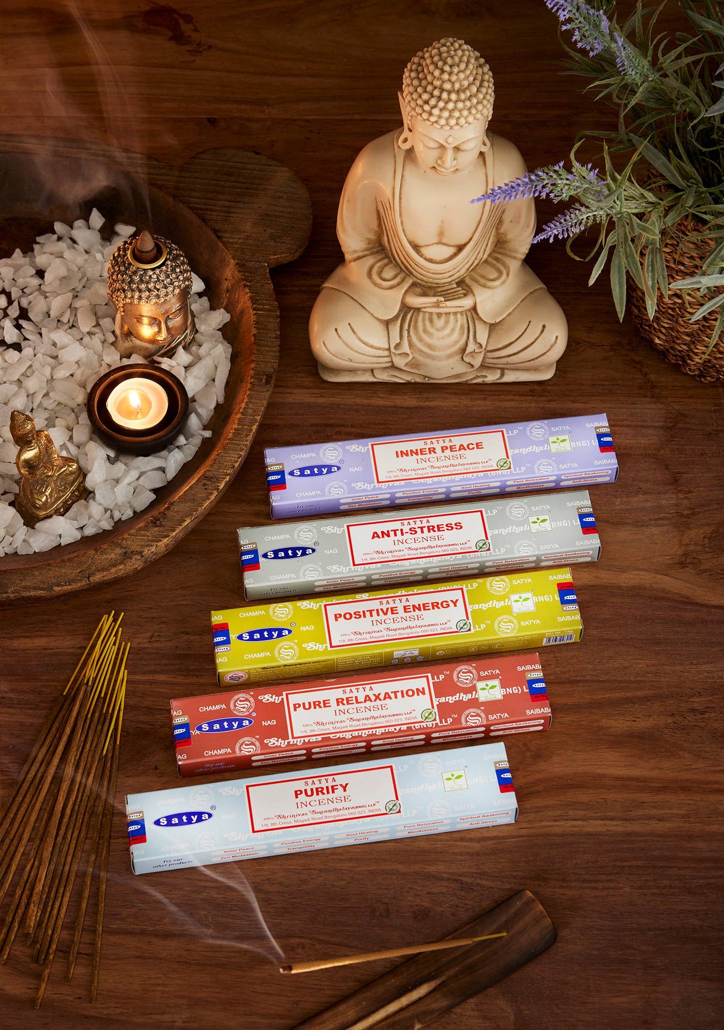 Satya Nag Champa Mindfulness Series Incense Sticks 15g: Anti Stress(AS)