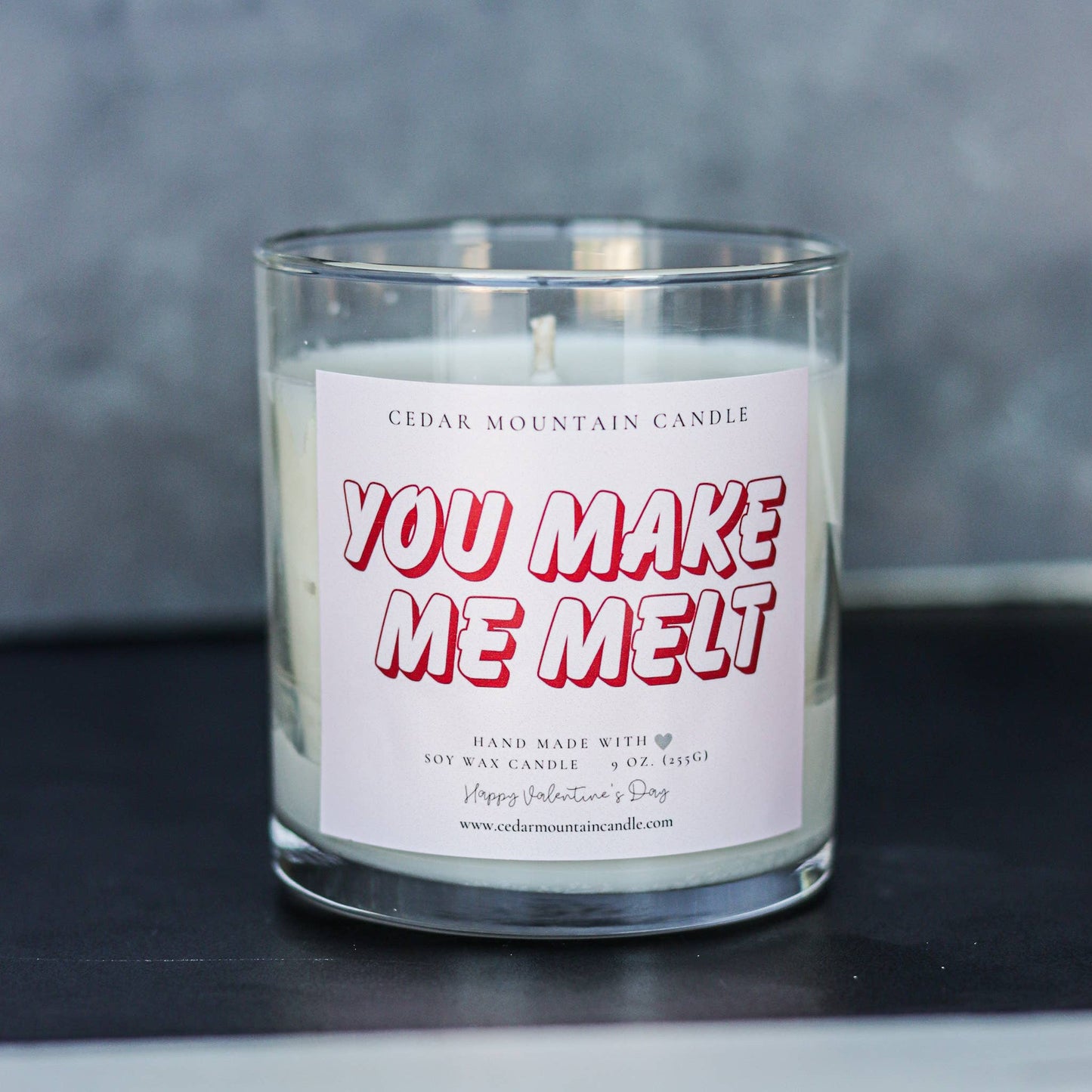 You Make Me Melt - Valentine's Day Soy Candle - 9 oz Jar: Rose gold lid / Starfruit & Mandarin