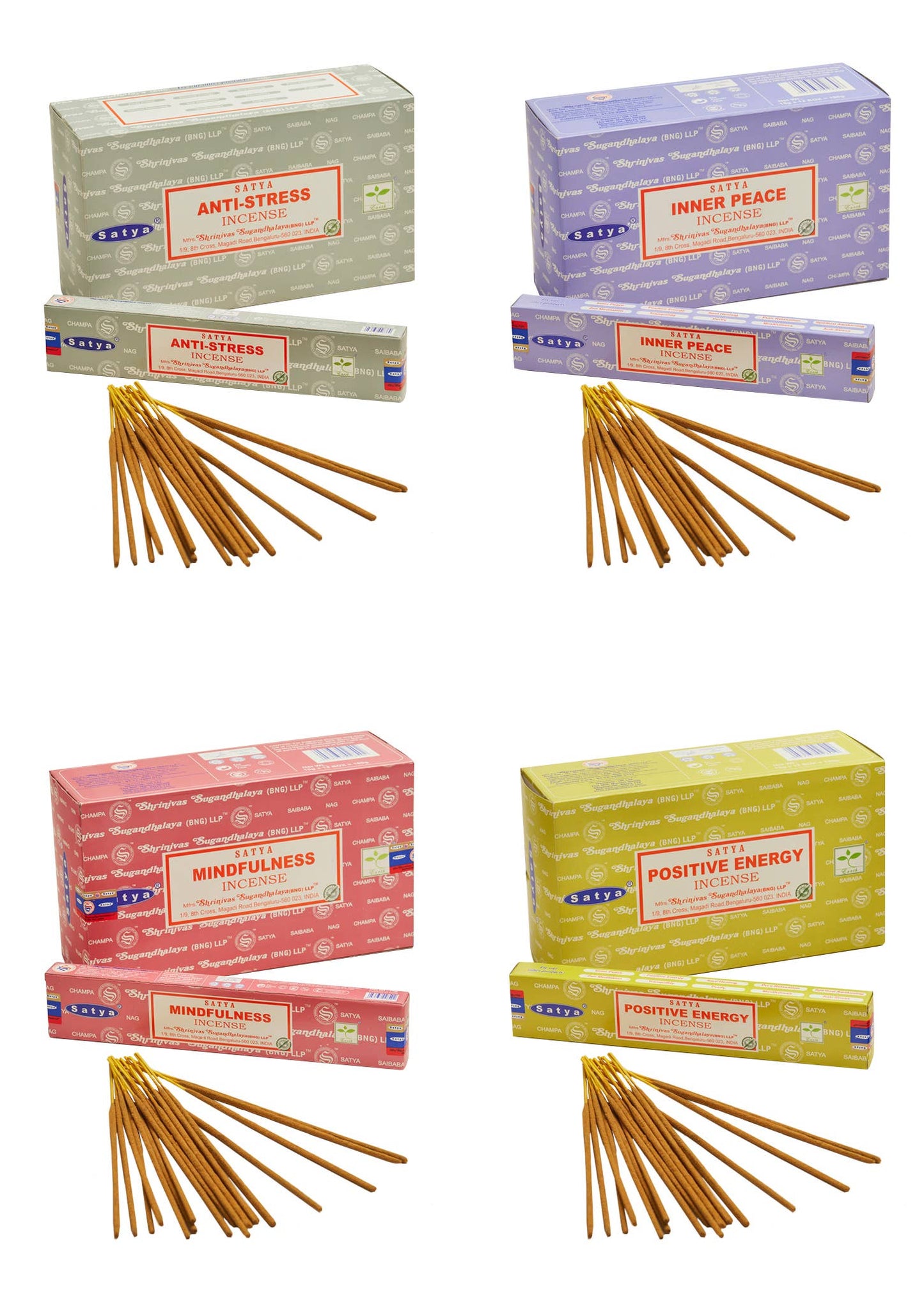 Satya Nag Champa Mindfulness Series Incense Sticks 15g: Anti Stress(AS)